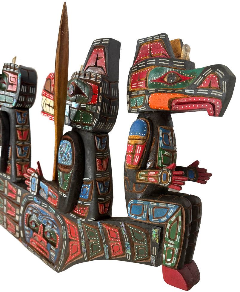 Canoe Panel by Jimmy Joseph Kwak'waka'wakw rear detail