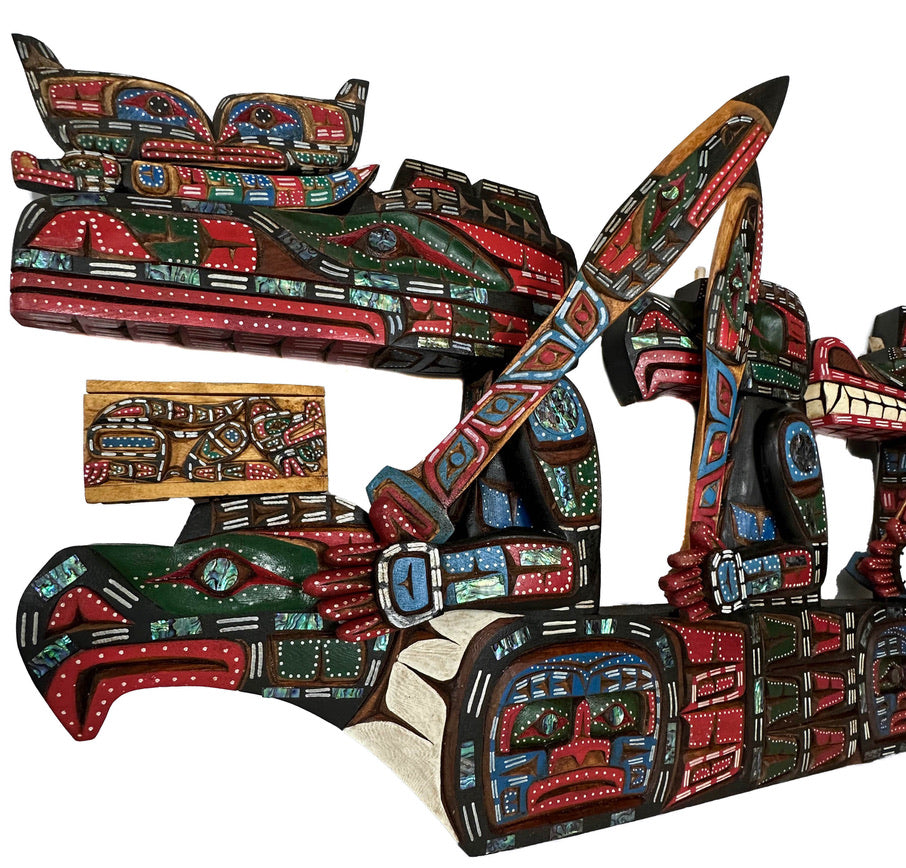 Canoe Panel by Jimmy Joseph Kwak'waka'wakw front detail